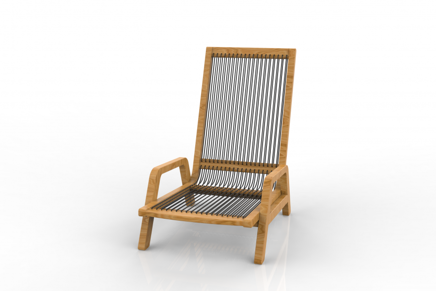 休闲编织躺椅模型